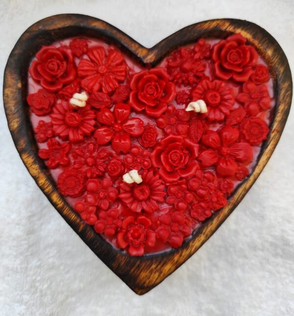 Wooden Heart Candle